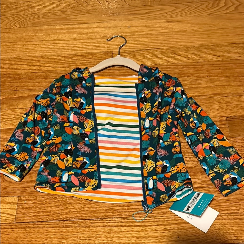 Posh Peanut Tropical Rio Print light zipped jacket